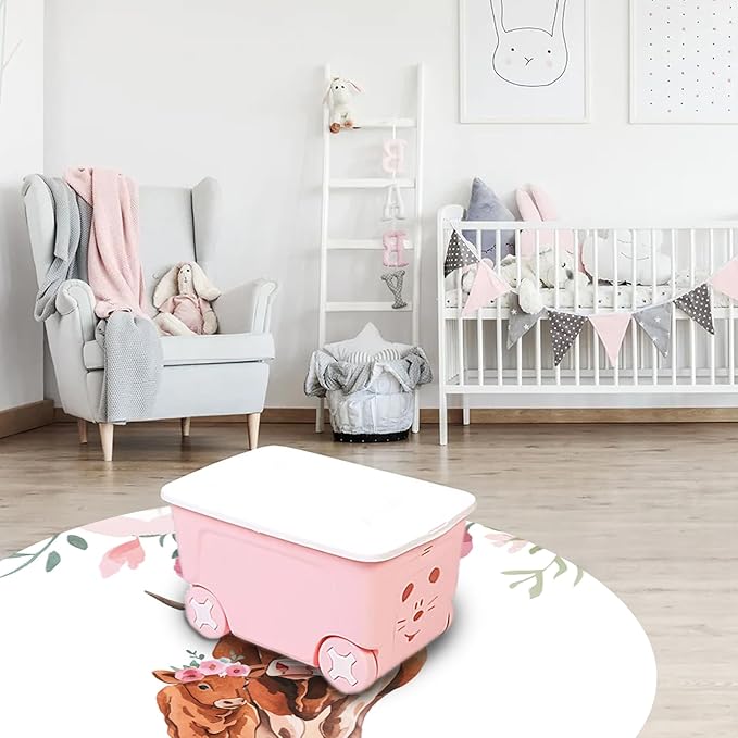 Custom Nursery Crib Bedding Set: Personalized Name 4 Piece Highland Cow Theme Baby Crib Sets for Girls - Toddler Double Layer Blanket Set, Comfortable Crib Bed Sheets for Baby Toddlers-CubbioJoy