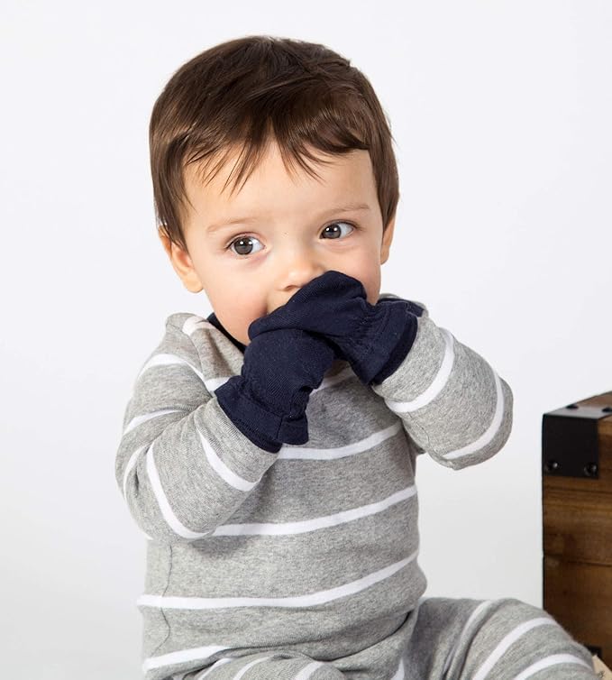 Burt's Bees Baby Baby Girls' Mittens, No-Scratch Mitts, 100% Organic Cotton, Set of 3-CubbioJoy