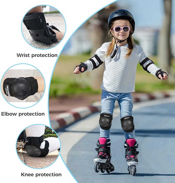 BOSONER Kids/Youth Knee Pad Elbow Pads for Roller Skates Cycling BMX Bike Skateboard Inline Rollerblading, Skating Skatings Scooter Riding Sports-CubbioJoy