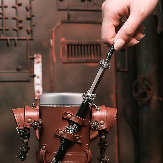 Adult 3D Metal Puzzle, Steampunk Style Pen Holder Metal Model Set, 3D Metal Puzzle Mechanical Pen Holder Building Blocks, DIY Mechanical Model Set, a high-end Gift for Men-CubbioJoy