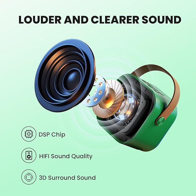 IROO Mini Karaoke Machine for Kids, 2025 TOP Toys Birthday Gifts Ideas for Girls Ages 4, 5, 6, 7, 8, 9, 10, 12+ Years Old, Portable MP3 Player with 2 Wireless Mics for Party-CubbioJoy