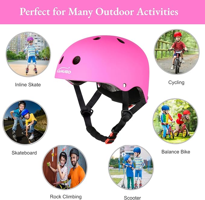 KAMUGO Kids Bike Helmet,Toddler Helmet Adjustable Kids Bicycle Helmet Girls Or Boys Ages 2-8/8-14 Years Old Multi-Sports for Cycling Skateboard Scooter-CubbioJoy