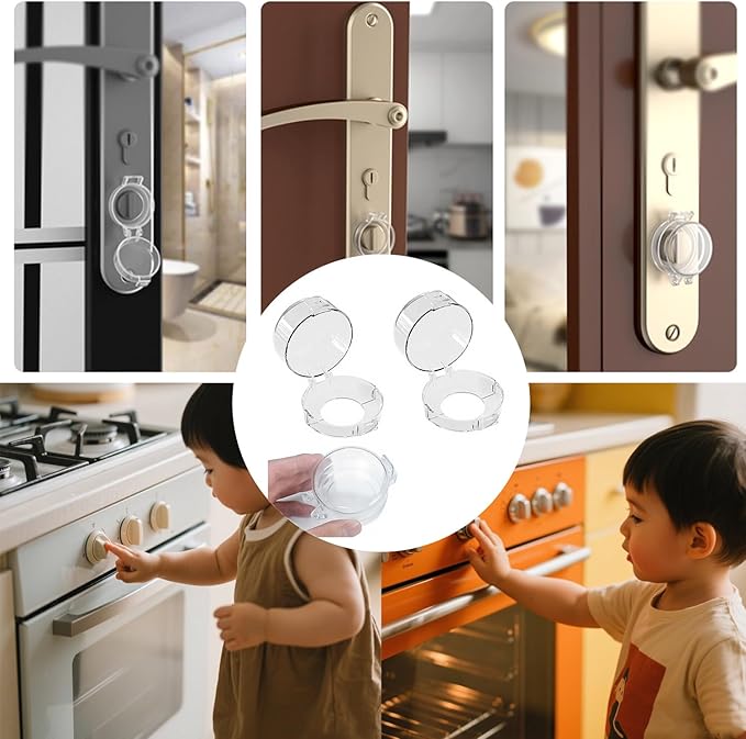 2 Pack Deadbolt Child Safety Lock Cover, Child Proof Door Knob Cover, Large Size Door Safety Deadbolt Lock for Kids, 2.76 * 2.14"-CubbioJoy