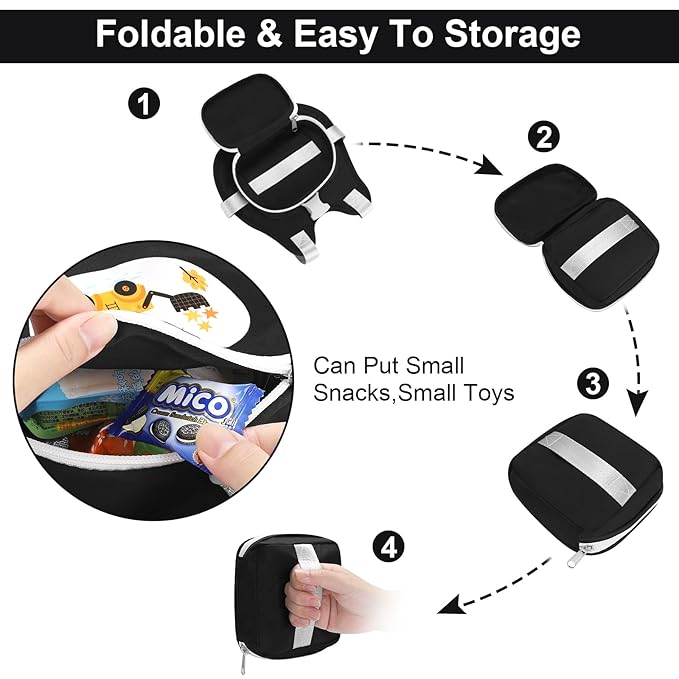 Accmor Toddler Harness Leash, Cute Excavator Child Walking Harness Tether Wristband Assistant Strap Belt Protector for Baby Boys, Collapsible Kids Leash + Anti Lost Wrist Link for Outdoor Travel Black-CubbioJoy