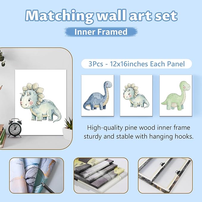 Custom Baby Crib Bedding Set, 5 Pcs Personalized Name Green Dino Baby Crib Set for Kid Infant Toddler, Double Layer Customized Present-CubbioJoy