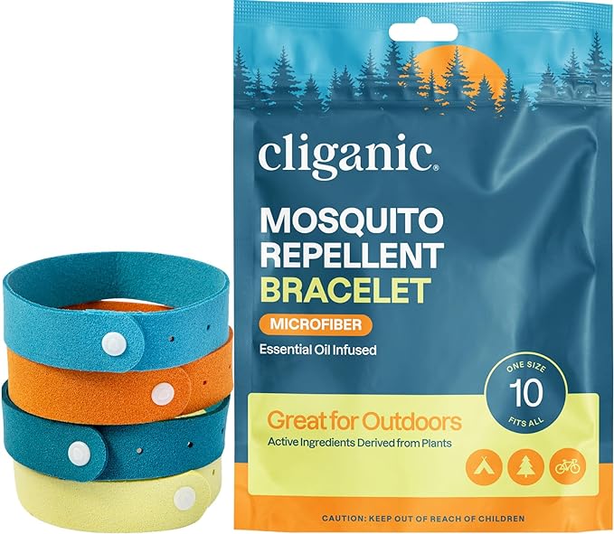 Cliganic Mosquito Repellent Microfiber Bracelets (10 Count) - for Adults and Kids, DEET Free Wristbands-CubbioJoy