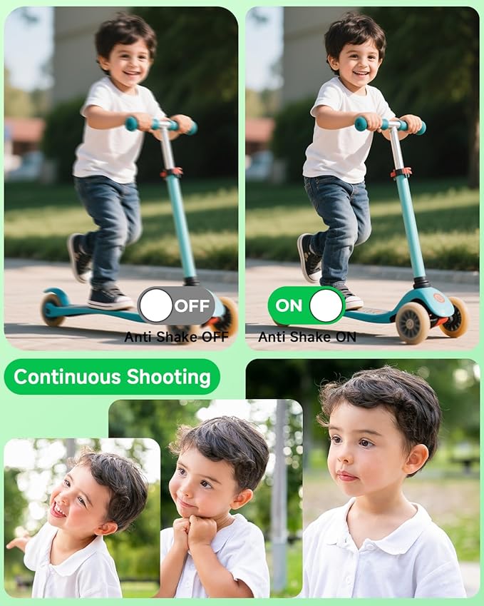 Digital Camera, 44MP FHD 1080P, 16X Zoom, 32GB SD Card, Compact Camera for Kids Teens Adults, Green-CubbioJoy