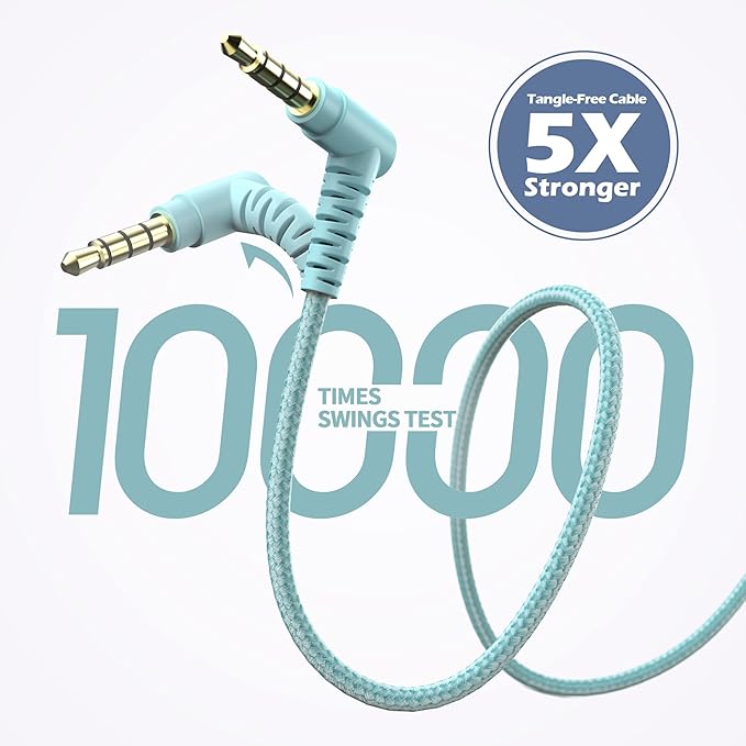 AILIHEN Kids Headphones, I35 On-Ear Headphones for School, Safe Volume 93dB, HD Mic Stereo Headphone for Kid Girls Boys, Foldable 3.5mm Wired for Chromebook, Laptop, Computer, Tablet (Blue)-CubbioJoy