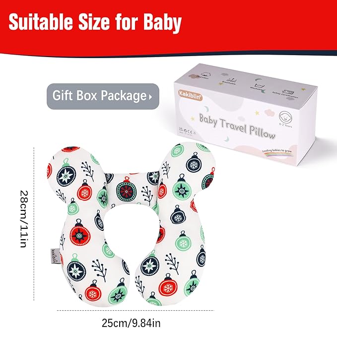 KAKIBLIN Baby Travel Pillow for Head and Neck, Upgraded Baby Support Pillow, Baby Neck Pillows for Car Seat,Pushchair,Travel,(Cross)-CubbioJoy