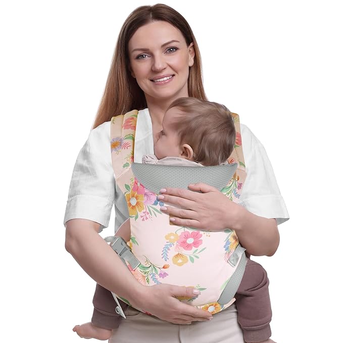 Baby Carrier Newborn to Toddler, Ergonomic Adjustable Toddler Carriers for 7-66 Lbs, Cozy Lightweight Infant Carrier with Neck Support, Baby Holder Carrier with Lumbar Support for Mom Dad-CubbioJoy