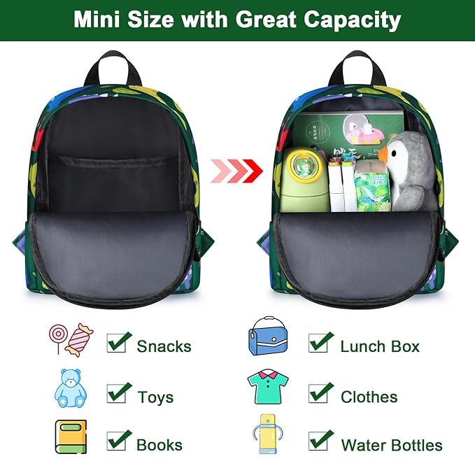 Accmor Toddler Backpack Leash, Cute Baby Backpacks with Anti Lost Wrist Link, Mini Kids Backpack Harness Leash for Outdoor Travel, Adorable Dinosaur Backpack Tether Walking Harness for Boys 1-3-CubbioJoy