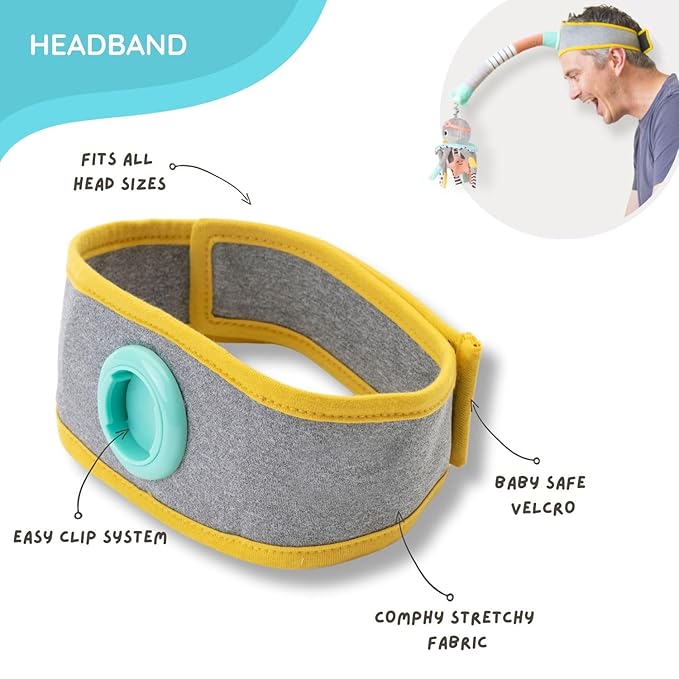DINGLE DANGLE - Diaper Changing Distractor - Diaper Changing Helper Headband, Baby Mobile, & Sensory Rattle. Newborn Essentials Must Haves - Great Baby Registry or Shower Gift - Featured on Shark Tank-CubbioJoy
