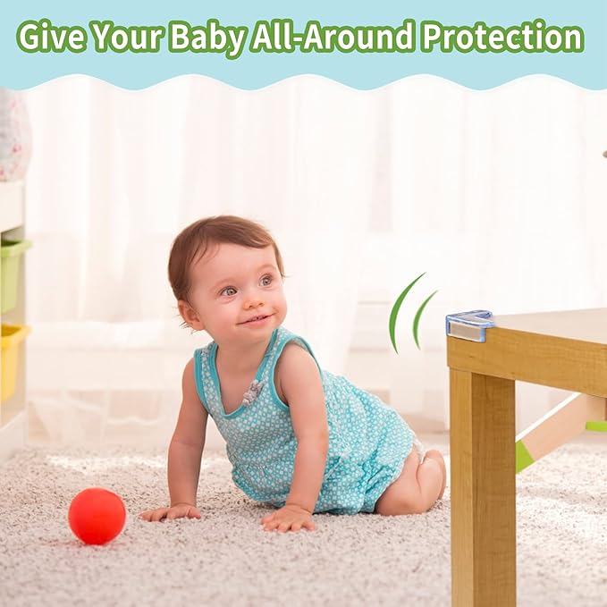24 Pack Corner Protector for Baby: Baby Proofing Safety Corner Clear Furniture Tablet Corner Protection| Protectors Guards, Baby Proof Bumper & Cushion to Cover Sharp Furniture & Table Edges(L Shape)-CubbioJoy