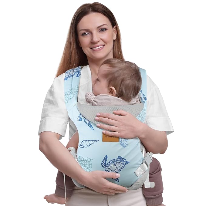 Baby Carrier Newborn to Toddler, Ergonomic Adjustable Toddler Carriers for 7-66 Lbs, Cozy Lightweight Infant Carrier with Neck Support, Baby Holder Carrier with Lumbar Support for Mom Dad-CubbioJoy