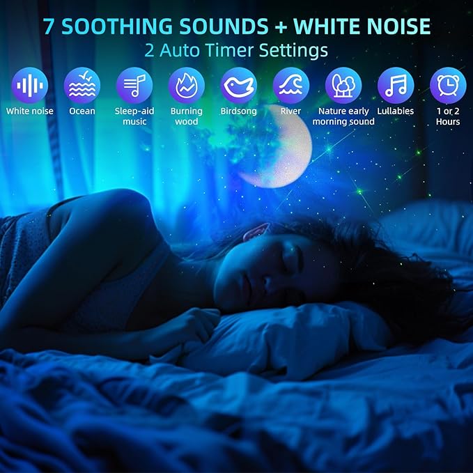 Astronaut Galaxy Projector Starry Projector, Bluetooth Music- White Noise for Sleep-Star Moon Nebula Night Light for Bedroom,360° Adjustable Galaxy with Remote,Timer,Star Light Projector-CubbioJoy