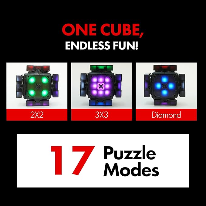 Connect | AI Robot Cube & Smart Cube, Self Scrambling STEM Cube with 10 Puzzle Types | Self Solving Speed Cube, Plays Music | Great X-Mars Experience for Kids, Teens & Adults.-CubbioJoy
