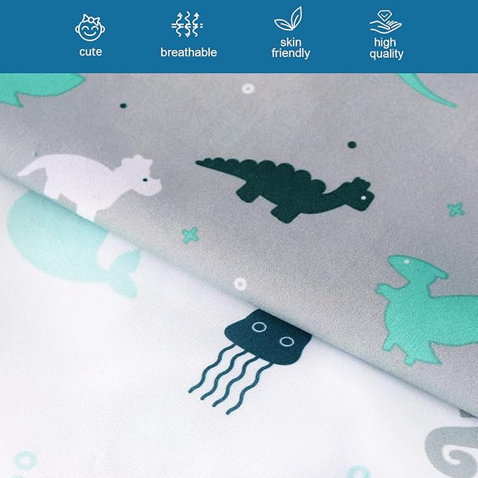 Changing Pad Cover for Boys Girls 4 Pack, Comfy & Breathable Changing Table Cover for 32''x16" Changing Table Pads, Diaper Changing Pad Cover, Dinosaurs & Ocean-CubbioJoy