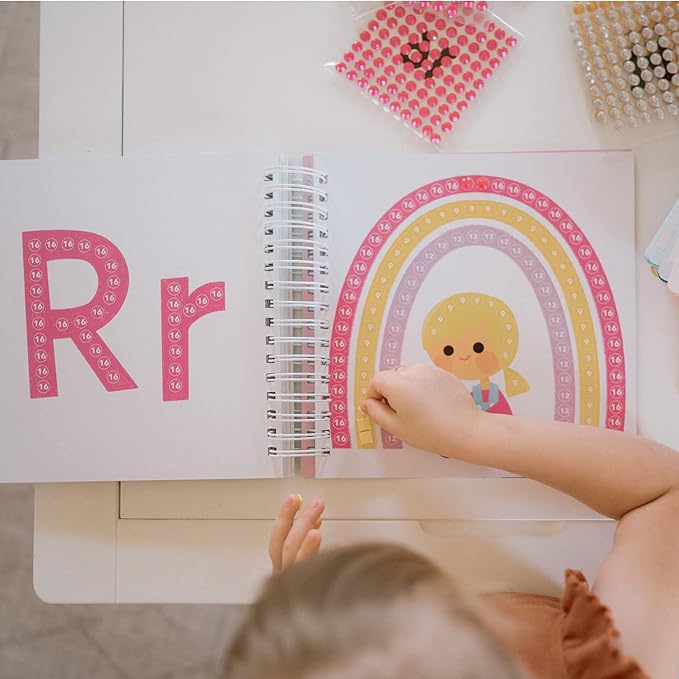 Cupkin Mosaic Sticker Art Kits for Kids and Adults, ABC Mosaics Art Craft Kit for Boys and Girls, 52 Page Sticker by Number Mosaic Kit with 3,000+ Jewel + Foam Stickers, Kids Coloring Book-CubbioJoy