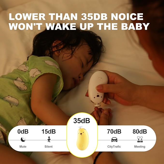 Baby Nail File Electric, Gentle Rechargeable Nail Trimmer, Baby Nail Clippers Grooming Kit Manicure Set for Infant Toddler or Adults, 6 Grinding Head Replacement Pads White-CubbioJoy