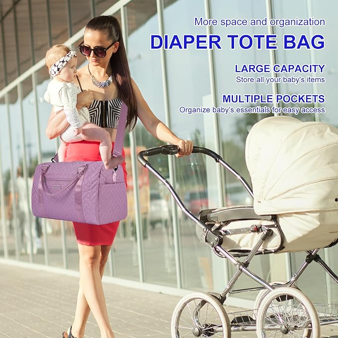 Diaper Bag Tote: Mommy Bag, Baby Bag for Boy and Girl, Mom Hospital Bag, Twins or 2 Kids Diapers Bag-CubbioJoy