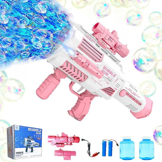 Automatic Gatling Bubble Gun,Big Size 7.5"x16.7",That Produces Thousands of Bubbles per Minute, Suitable for Children and Adults and Perfect for Summer Indoor and Outdoor Parties-CubbioJoy