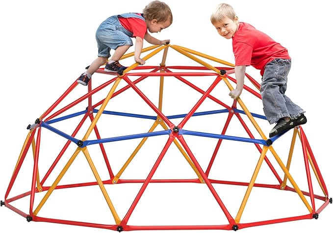 Climbing Dome, Outdoor Toddler Jungle Gym, 7 Ft Climbing Toys for Kids 3-8, Geometric Dome Climber Jungle Gym for Backyard, Outside Climb Dome for Kids Climber-CubbioJoy