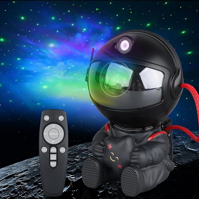 Astronaut Star Projector, Star Projector Galaxy Light for Kids，8 Modes Remote and 270° Adjustable Led Lights for Bedroom, Girls Room Decoration, Home Theater, Ceiling, Timer(Original Black)-CubbioJoy