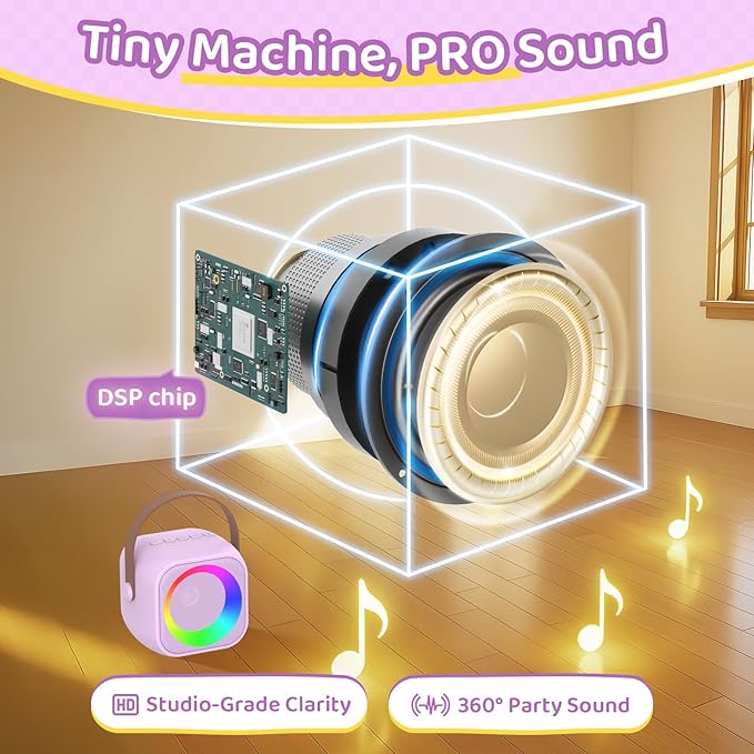 Karaoke Machine for Kids, Toys for 3-12 Years Old Girls Gifts, Kids Karaoke Microphone Machine Toy, Best Fun Christmas Birthday Gifts for 5 6 7 8 9 10 11 Years Teens Girl Boys Purple 2 Mic-CubbioJoy