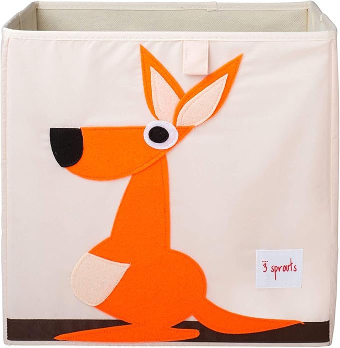 3 Sprouts Toy Storage Organizer: Toy Box Cube Organizer for Playroom, Nursery - Foldable Storage Bin - Kangaroo-CubbioJoy