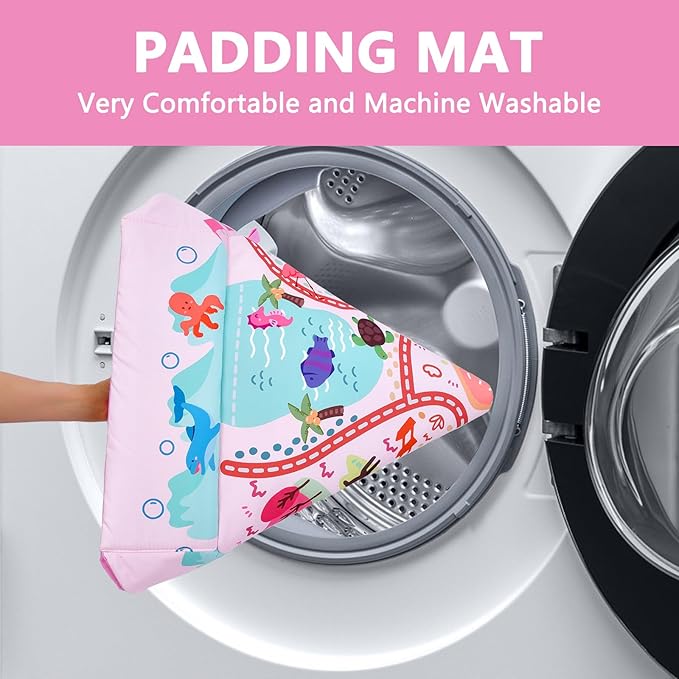 Baby Gym Play Mat, 8-in-1 Tummy Time Mat & Activity Gym, Washable Ball Pit, Infant Play Mat with Detachable Toys for Sensory Exploration and Motor Skill Development-CubbioJoy