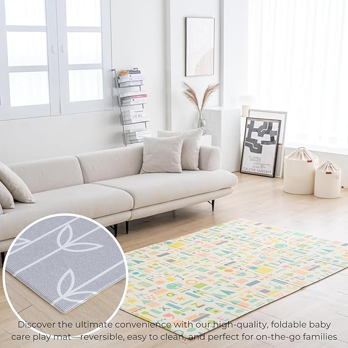 Baby Care Foldable Mat - Sea Petals(Gray), Large-CubbioJoy