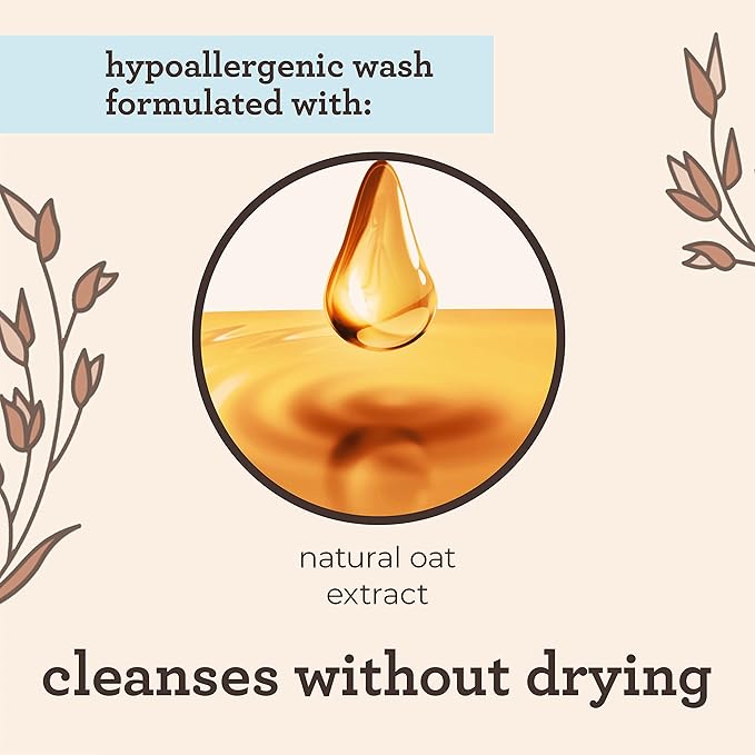 Aveeno Baby Daily Moisture Body Wash & Shampoo with Natural Oat Extract, Hypoallergenic, Tear-Free, Paraben-Free, pH-Balanced Formula For Sensitive Hair & Skin, 33 fl oz-CubbioJoy