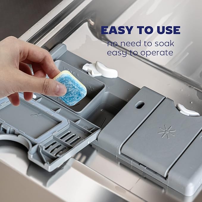 Dishwasher Cleaner and Deodorizer Tablet - Helps Remove Limescale, Mineral Buildup and Odor - Formulated to Clean Inside all Machines - 12 Cleaner Tablets…-CubbioJoy