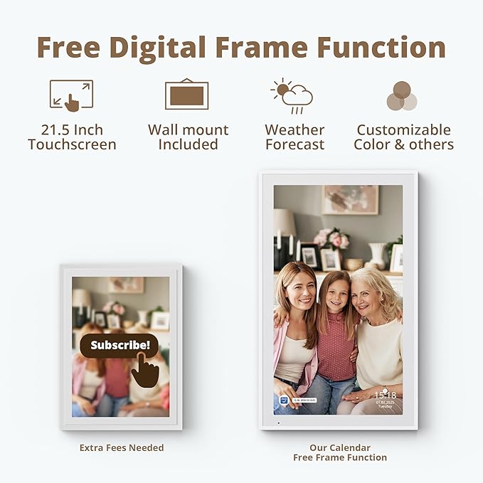 Dragon Touch 21.5 inch Digital Calendar Chore Chart – Interactive Touchscreen, Smart Family Planner, Hearth Display Desk Digital Calendar Seamless Scheduling-CubbioJoy