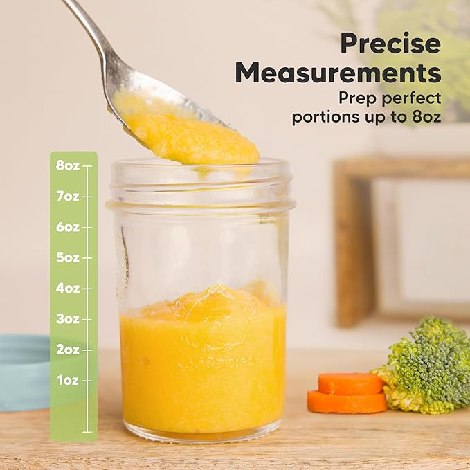 KeaBabies 4pk 8oz Glass Baby Food Containers with Lids - Leak-Proof, Microwavable Small Glass Jars, Baby Purees & Toddler Snack Storage Containers, BPA-Free, Dishwasher & Freezer Safe (Musk Dusk)-CubbioJoy