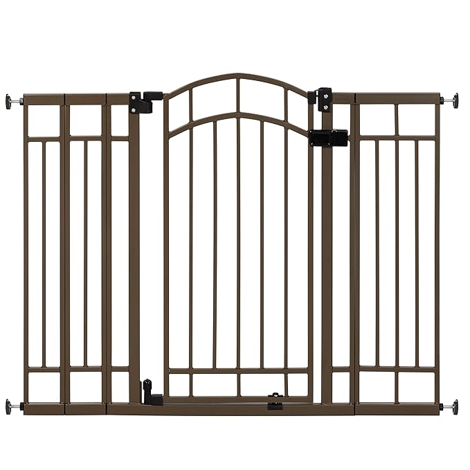 Ingenuity Decorative Extra Tall Baby Gate & Dog Gate, 28.5"-48" Wide, 36" Tall, Hardware or Pressure Mounted, Install on Top or Bottom of Stairs, Banister, or Doorway - Bronze-CubbioJoy