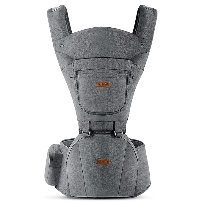Baby Carrier with Hip Seat, Baby Carrier Newborn to Toddler, 6-in-1 Ways to Carry, All Seasons, Adjustable Baby Holder Carrier for Breastfeeding(Grey)-CubbioJoy