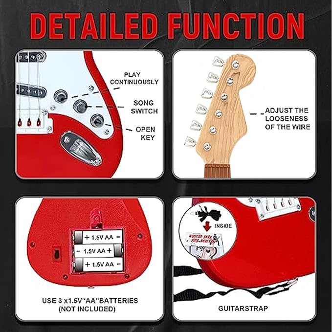 26 Inch Guitar Toy for Kids,Portable Guitar Toy Musical Instrument Toy, Educational Learning Musical Instrument Toy for Ages 3-12 Children Birthday Present for Beginner Children Boys Girls-CubbioJoy