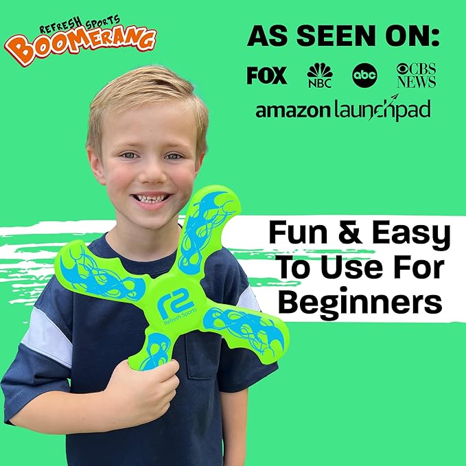 Boomerangs for Kids: Best Soft Flying Beach Toys for Kids - Cool Birthday Gifts for Boys & Girls - Sports Beach Games & Pool Toys - Outdoor Games & Fun for Boys Ages 8-12 & 4 5 6 7 8 9 10 11 12 13 14-CubbioJoy