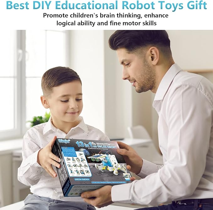 13-in-1 Solar Robot Toys for Ages 8 9 10 11 12 Year Old Boys Girls, STEM Science Kits for Kids Age 8-12, Building Experiments Robotics Kit STEM Projects for Kid Christmas Birthday Gifts (White)-CubbioJoy