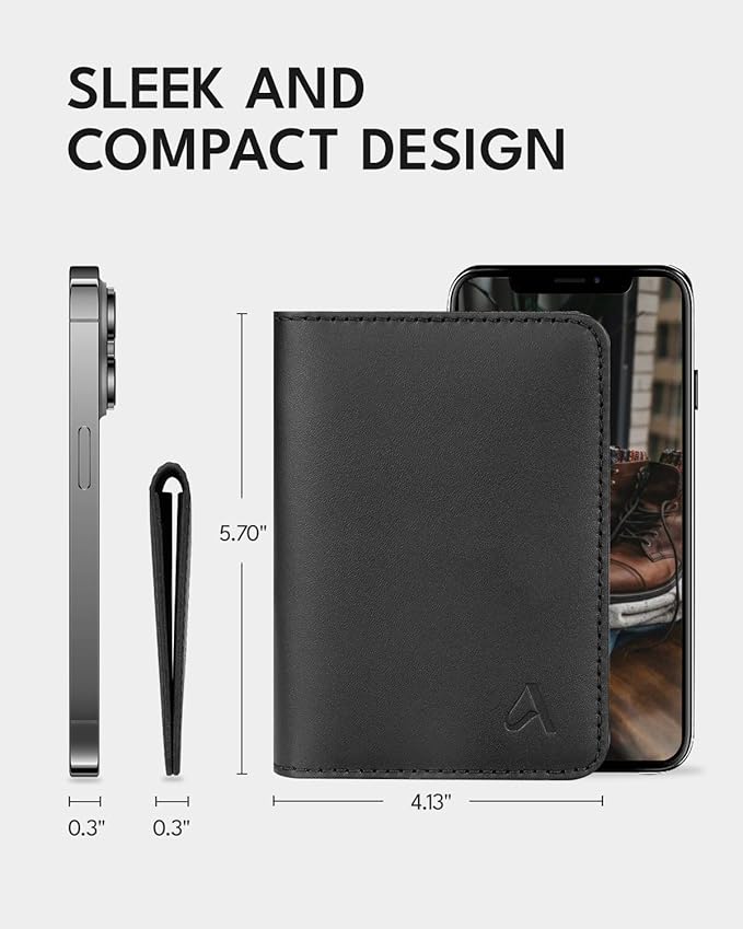 ALLIVE Passport Holder for Travel, Genuine Leather Passport Holder Women Men,Passport Cover Wallet,Travel Must Haves Airport Essentials Travel Gifts Black-CubbioJoy