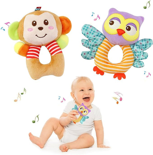 BLOOBLOOMAX Sock rattles for Babies 0-24 Months Baby Animal Foot Finder Educational Toys-CubbioJoy