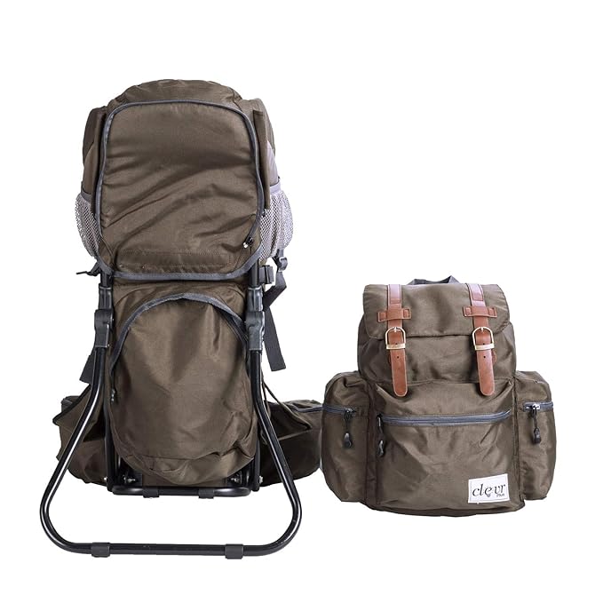 ClevrPlus Urban Explorer Child Carrier Hiking Baby Backpack, Olive Green-CubbioJoy