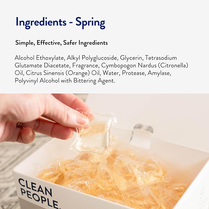 Clean People Laundry Detergent Pods - Recyclable Packaging, Hypoallergenic, Stain Fighting - Ultra Concentrated, Laundry Soap - Spring, 192 Pack-CubbioJoy