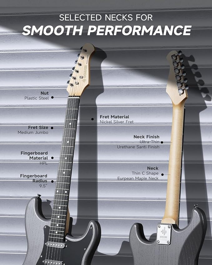 DONNER DST-80 Electric Guitar 39” Beginner Electric Guitar Kit with Amp, Classic SSS Pickup Complete with Gig Bag, Tuner, Capo, Strap, Picks, and Free Online Lessons-CubbioJoy