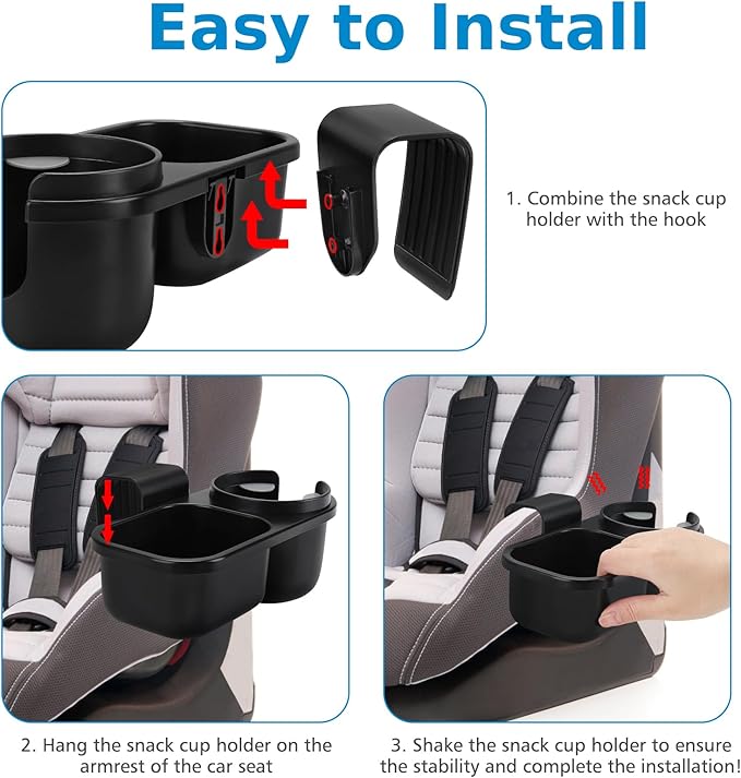 Accmor Child Cup Holder Snack Tray for Convertible Car Seats, Universal Child Cup Holder Compatible with Most Baby Car Seat Models-CubbioJoy