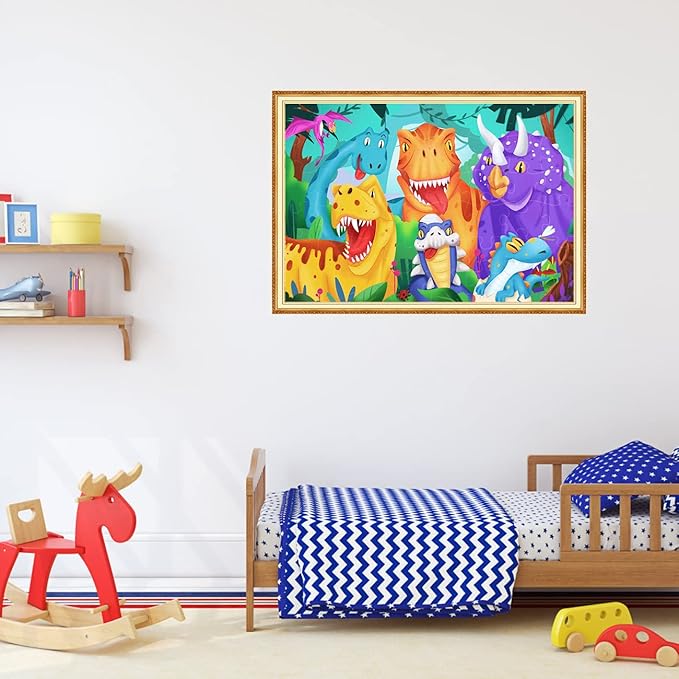 Jumbo Floor Puzzle for Kids Dinosaur Jigsaw Large Puzzles 48 Piece Ages 3-6 for Toddler Children Learning Preschool Educational Intellectual Development Toys 4-8 Years Old Easter Gift for Boy and Girl-CubbioJoy