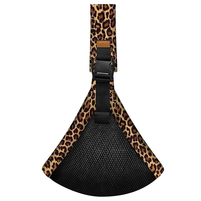 Baby Sling Carrier Newborn to Toddler Adjustable One-Shoulder Design with Safety Buckle, Soft & Lightweight Sling Baby Carrier 10-30 lbs(Mesh,Brown Leopard)-CubbioJoy