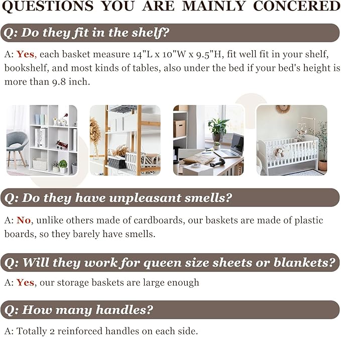 Criusia Large Storage Baskets 8 Pack Versatile Fabric Storage Bins for Closet Cabinet Wardrobe Nursery Pantry | Nursery Organizer Bins for Baby Diaper Toys Clothes | Housewarming Mothers Day Gift-CubbioJoy