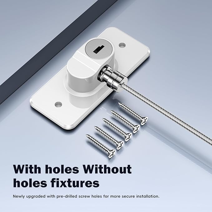 2 Pack Refrigerator Door Lock with Adhesive, No Tools Required, Child Proof Fridge Door Lock for Kids and Pets, Self Adhesive Latch for Freezer, Cabinets, Drawers, Air Oven, Windows (Patent)-CubbioJoy